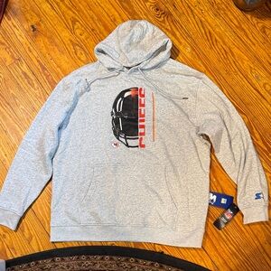 NFL STARTER Gray Hoodie with Football Helmet Design 2XL NWT